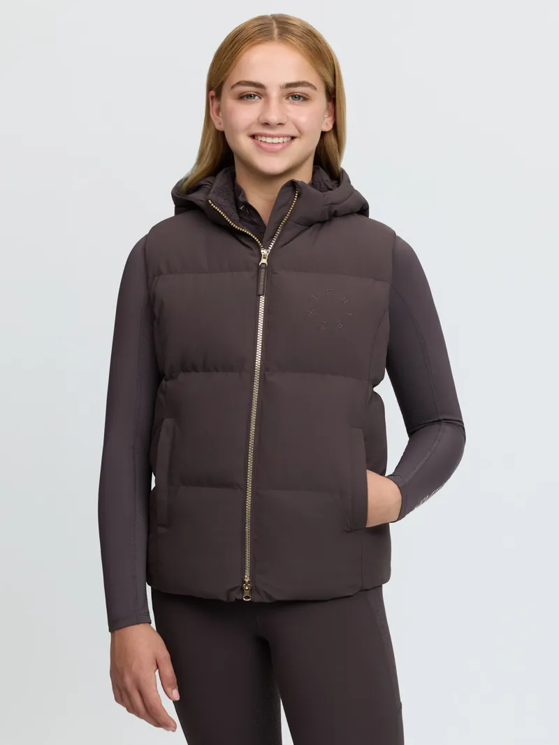 LeMieux Joey Young Rider Hooded Gilet in Cocoa