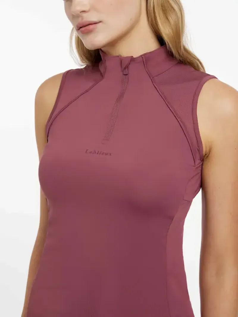 LeMieux Maria Mesh Sleeveless Base Layer in Rosewood-1