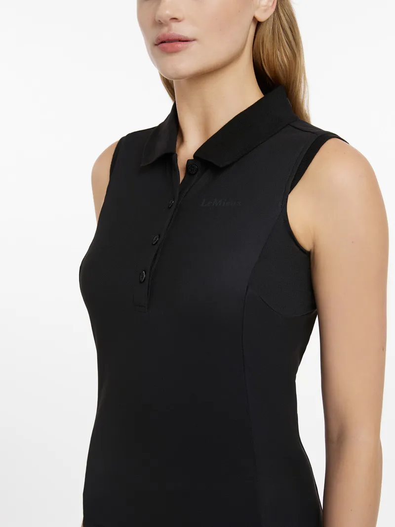 LeMieux Marissa Sleeveless Polo Ladies in Black-1