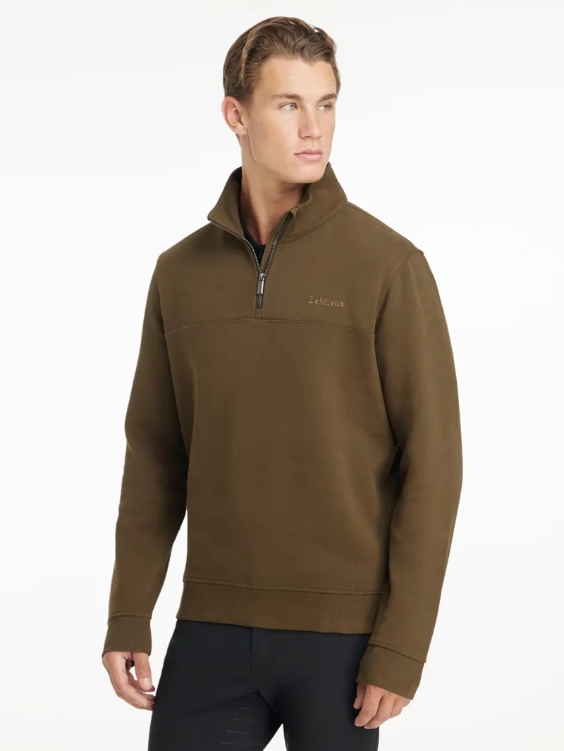 LeMieux Quarter Neck Sweatshirt Mens in Alpine