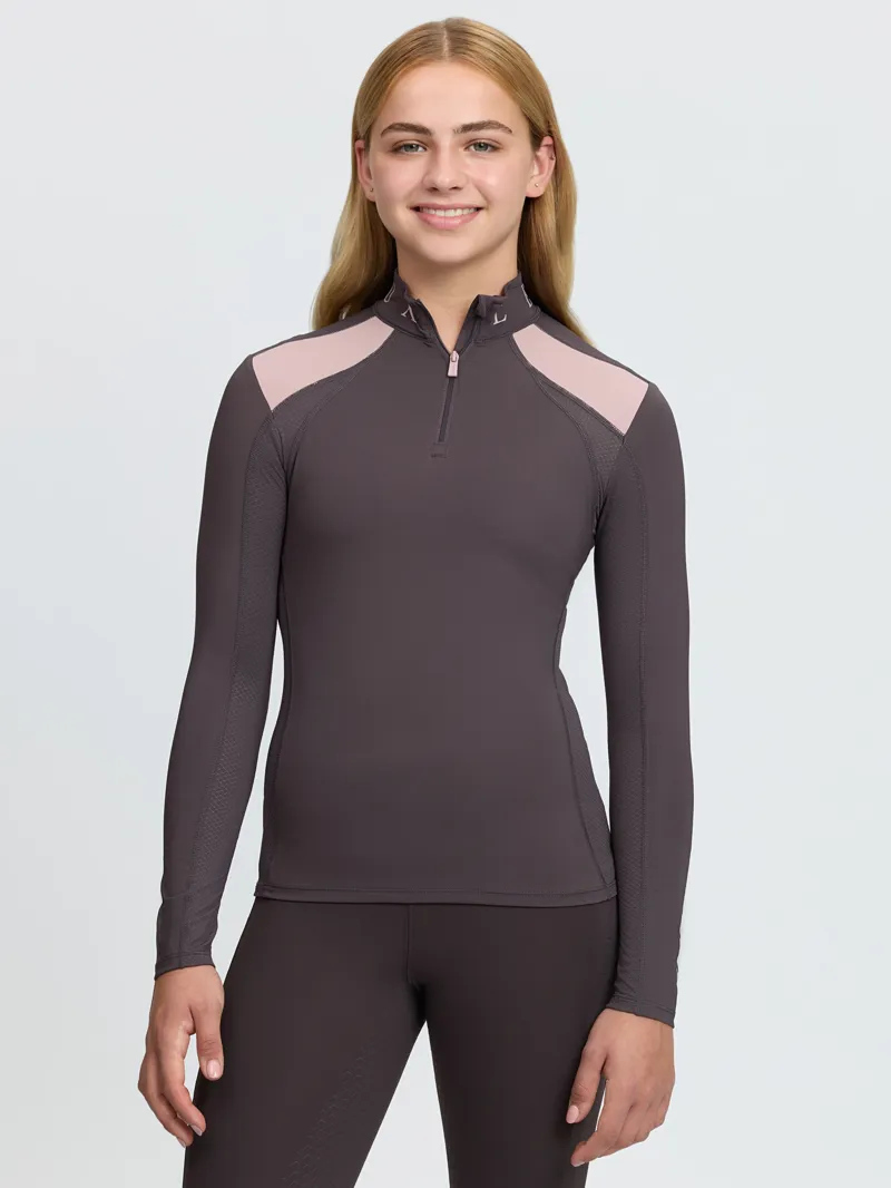 LeMieux Mia Mesh Base Layer Young Rider in Cocoa