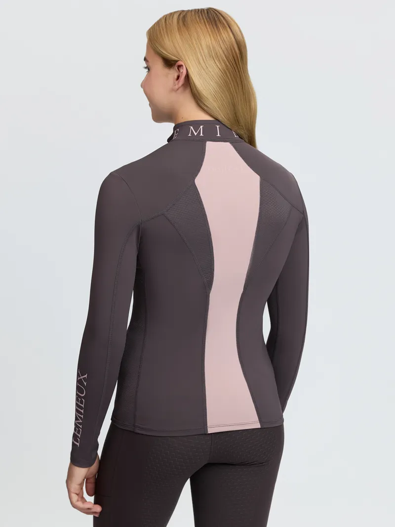 LeMieux Mia Mesh Base Layer Young Rider in Cocoa-3