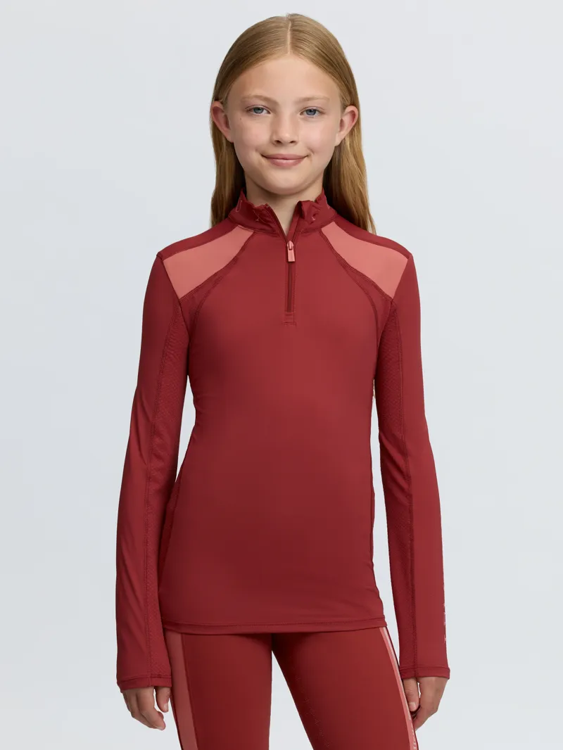 LeMieux Mia Mesh Base Layer Young Rider in Russet