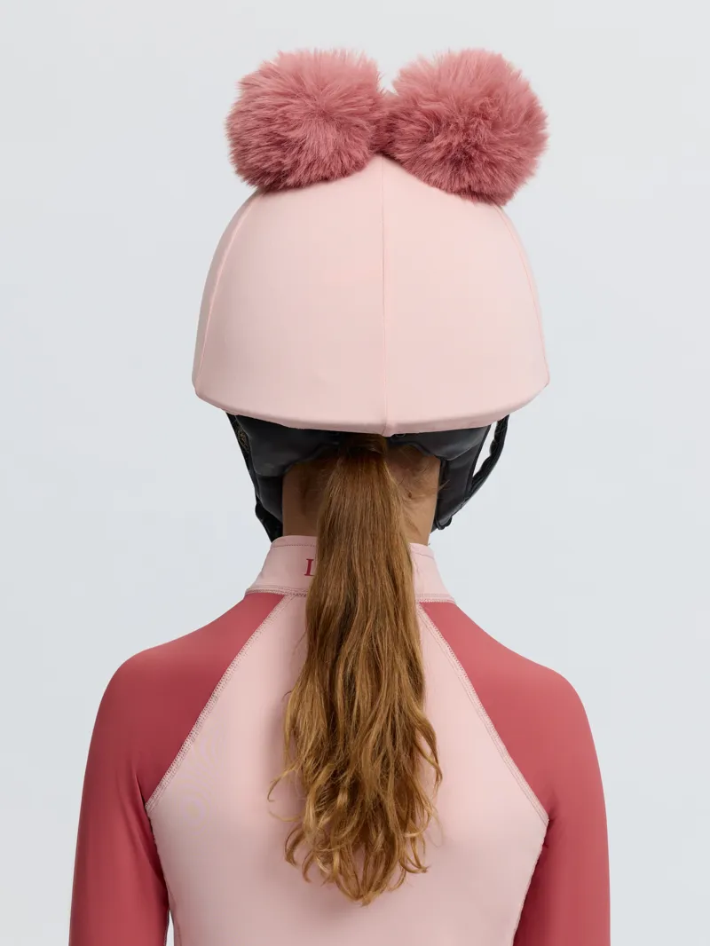 LeMieux Mini Double Pom Hat Silk in Petal-3