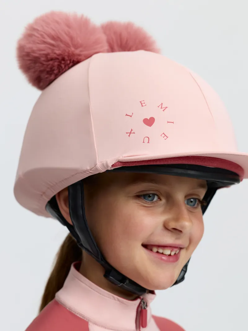 LeMieux Mini Double Pom Hat Silk in Petal-1
