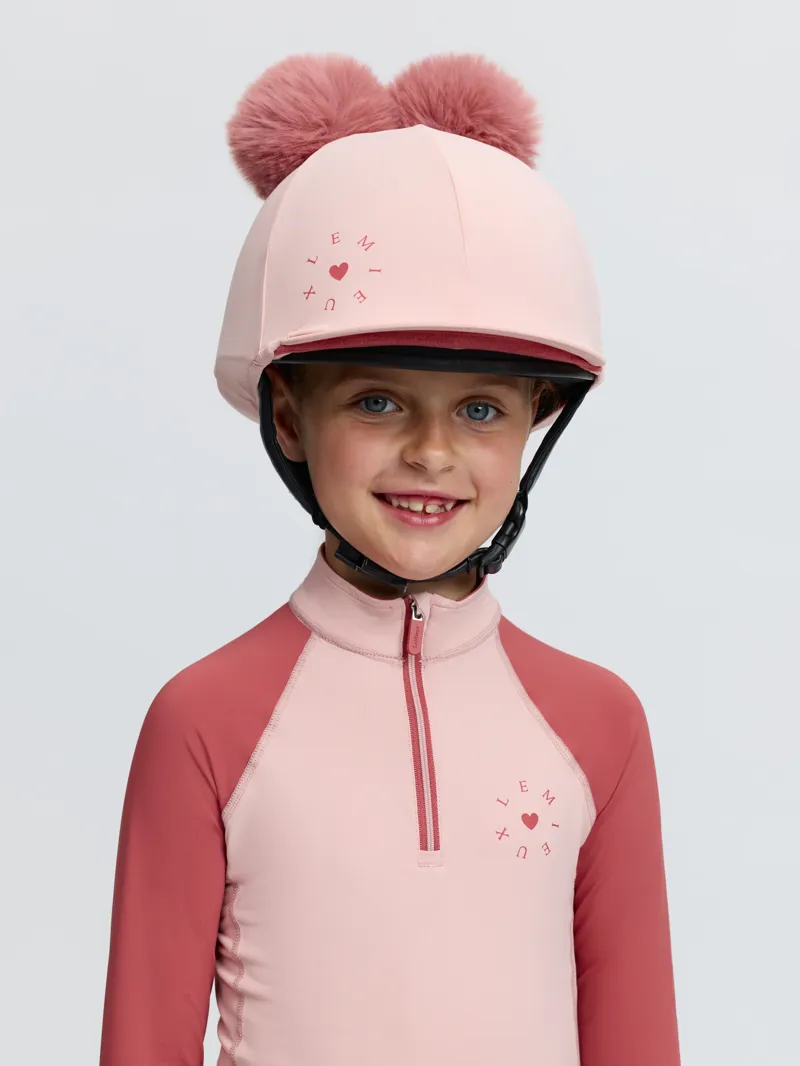 LeMieux Mini Double Pom Hat Silk in Petal-2