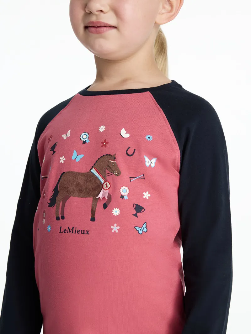 LeMieux Mini Jamie Chancer Long Sleeve Top in Cranberry-2