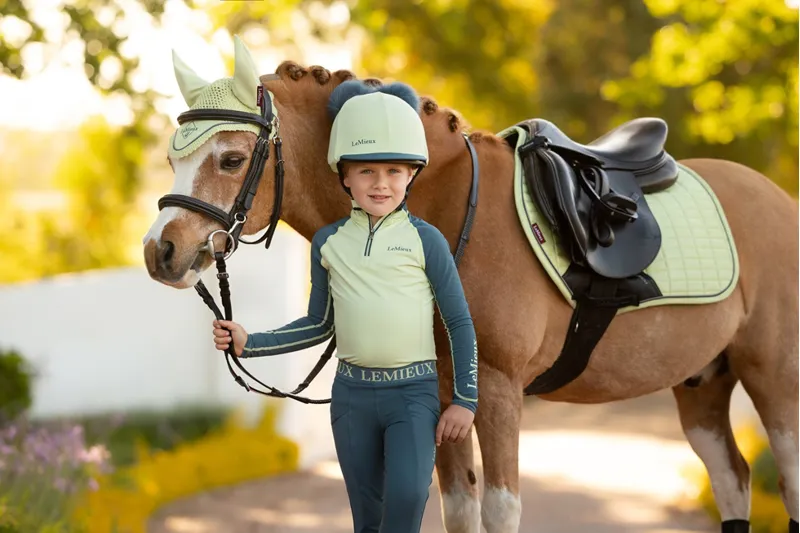 LeMieux Mini Suede Close Contact Square in Macaron-2