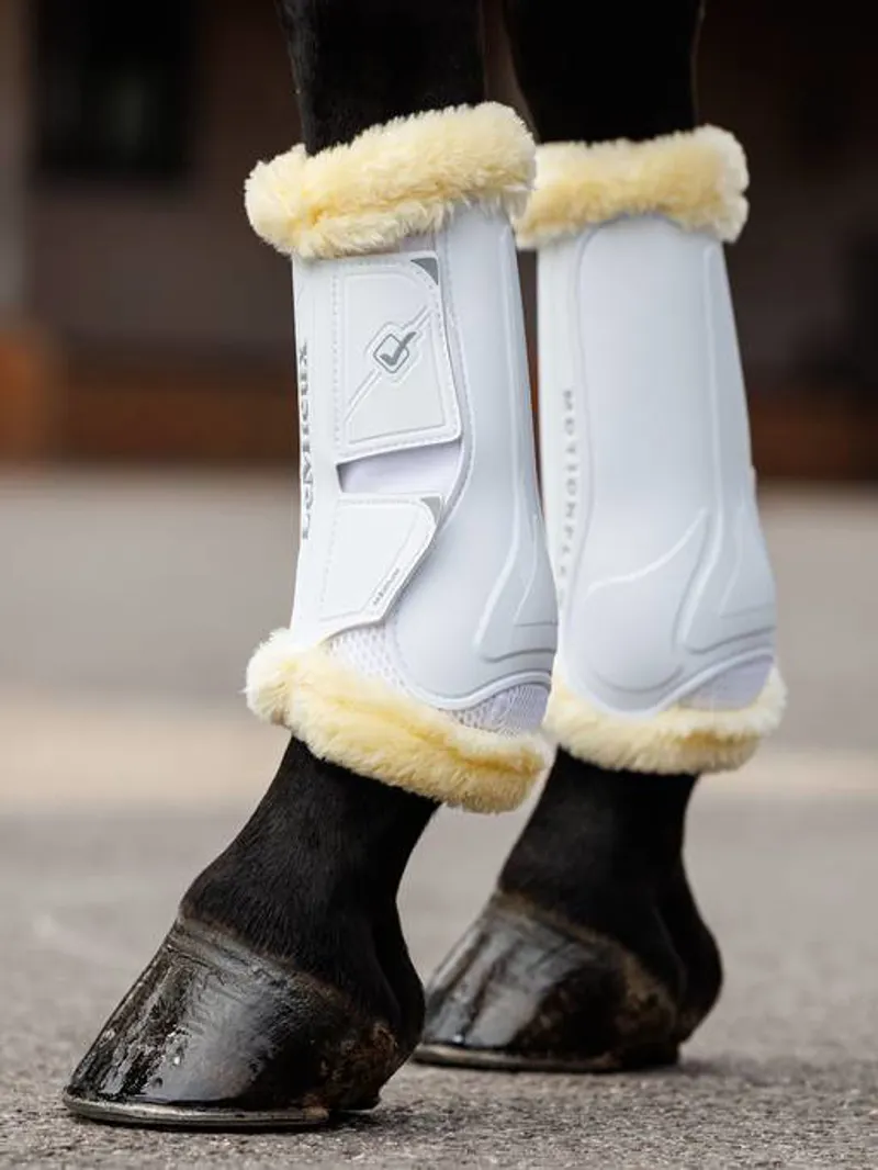LeMieux Motionflex Dressage Boot with Fleece Edge in White-3