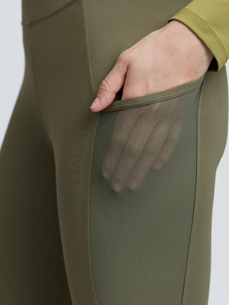 LeMieux Naomi Pull On Breeches Ladies in Willow Green-2