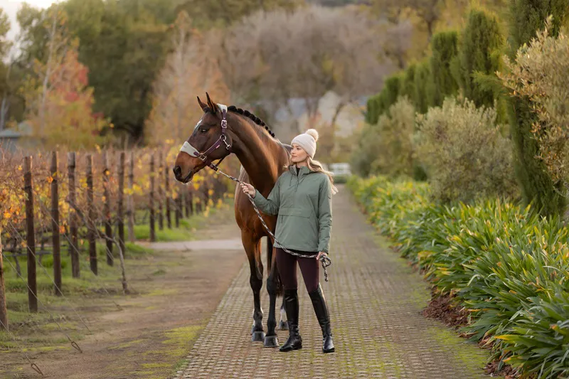 LeMieux Phoebe Half Zip Waterproof Anorak Ladies in Rosemary-4