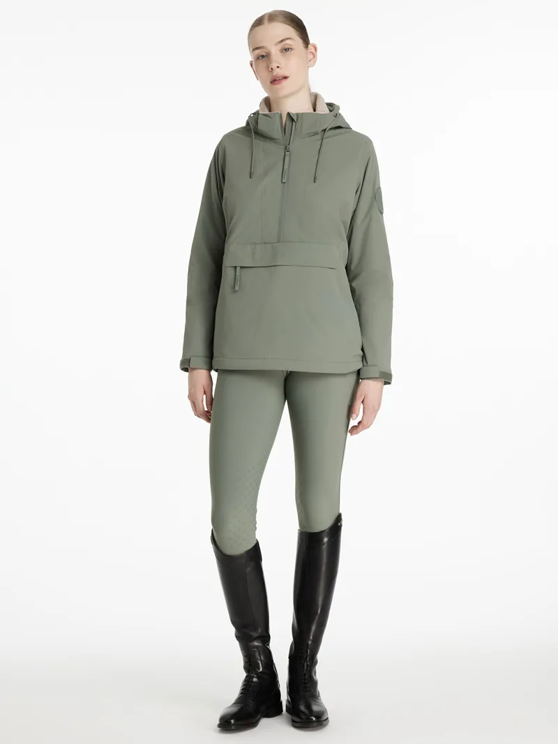 LeMieux Phoebe Half Zip Waterproof Anorak Ladies in Rosemary-3