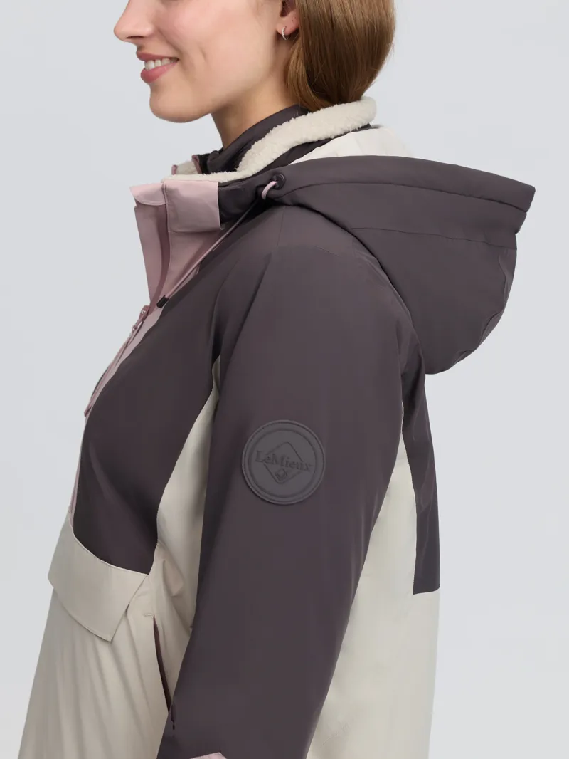 LeMieux Phoebe Half Zip Waterproof Anorak Ladies in Wild Rose-5