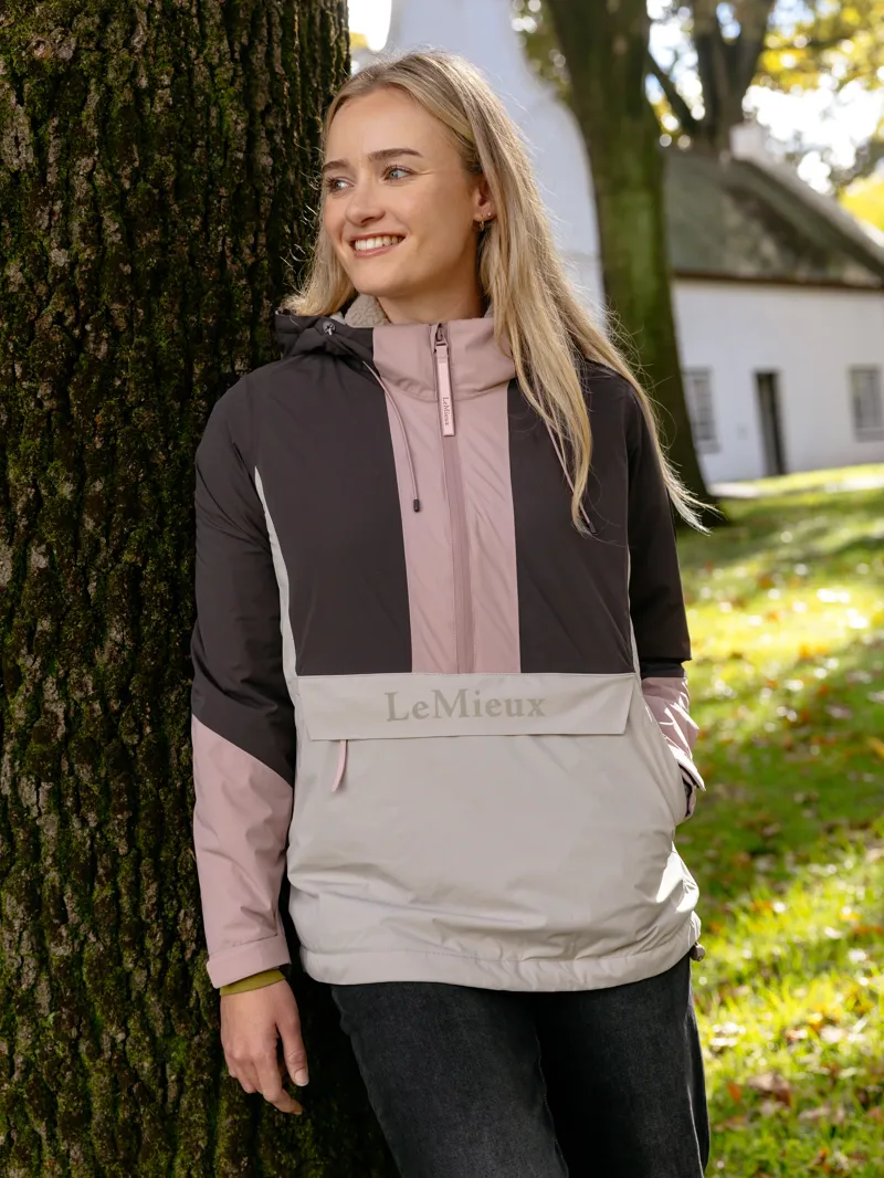 LeMieux Phoebe Half Zip Waterproof Anorak Ladies in Wild Rose-7