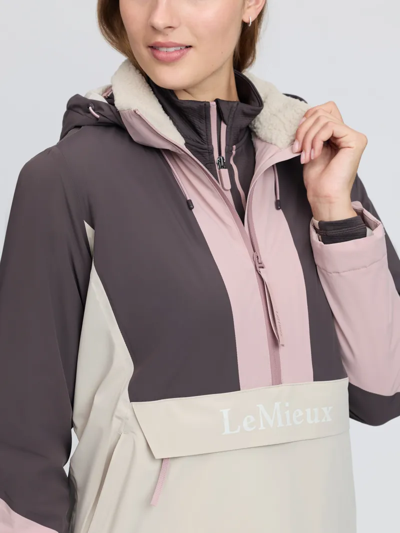 LeMieux Phoebe Half Zip Waterproof Anorak Ladies in Wild Rose-6
