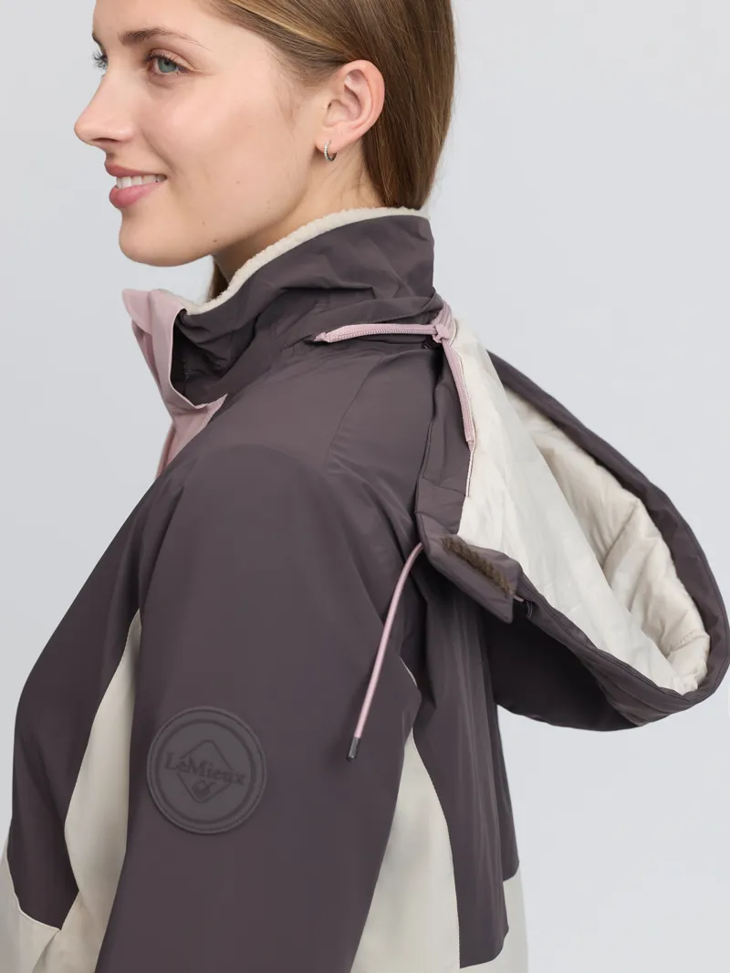 LeMieux Phoebe Half Zip Waterproof Anorak Ladies in Wild Rose-4