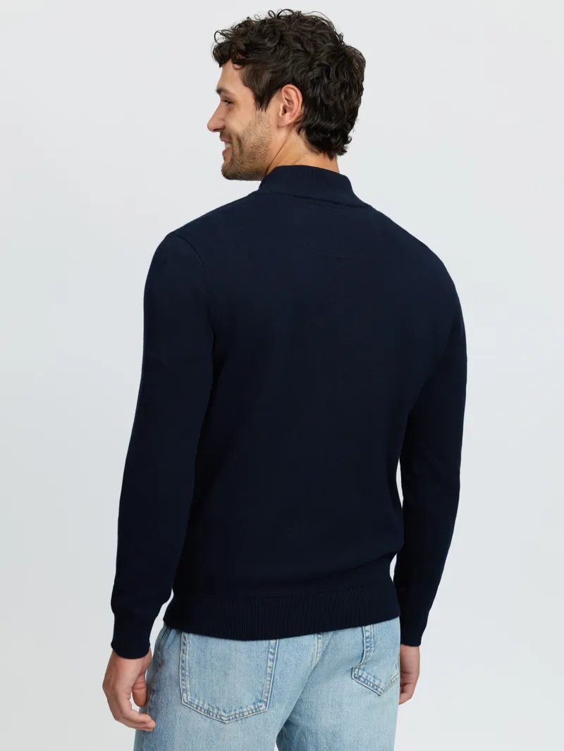 LeMieux Quarter Zip Knit Mens in Navy-4