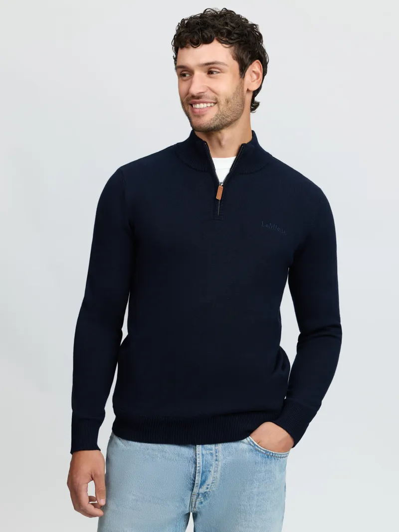 LeMieux Quarter Zip Knit Mens in Navy