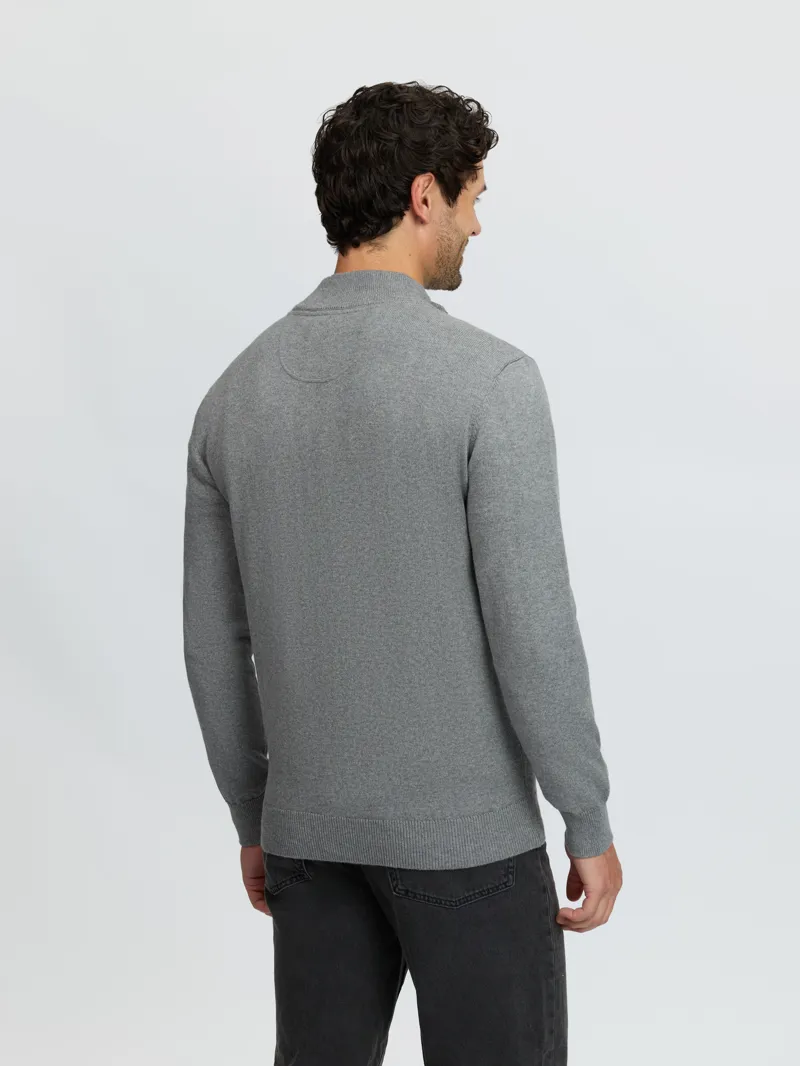 LeMieux Quarter Zip Knit Mens in Grey-3