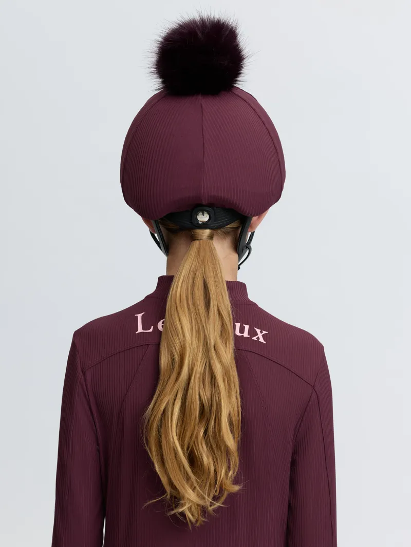 LeMieux Ribbed Hat Silk in Bramble-4