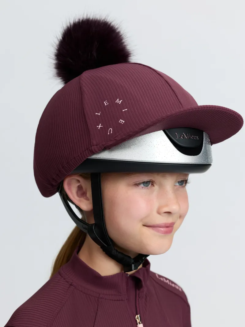 LeMieux Ribbed Hat Silk in Bramble-1