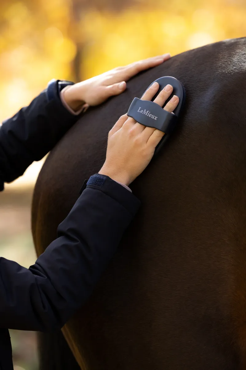 LeMieux Rubber Curry Comb in Navy-2