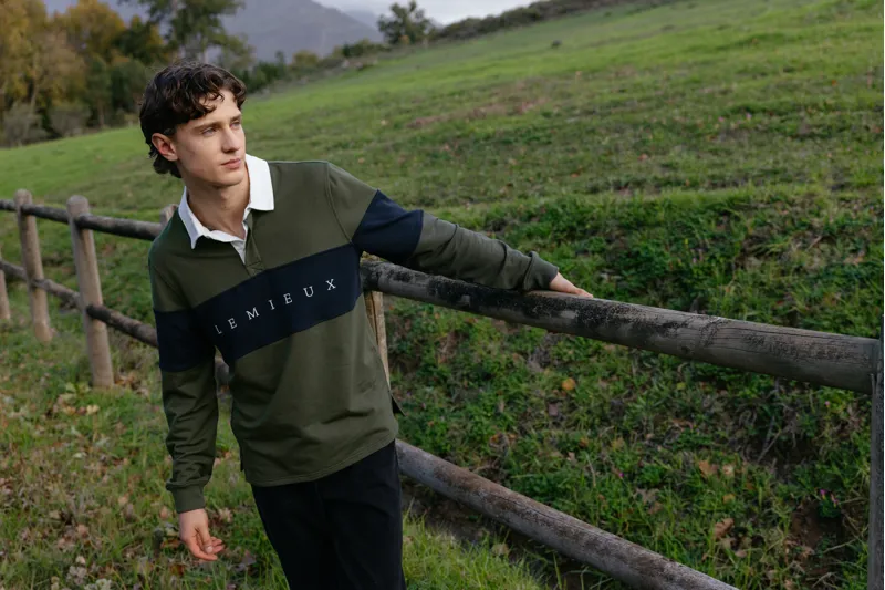 LeMieux Rugby Shirt Mens in Olive-5