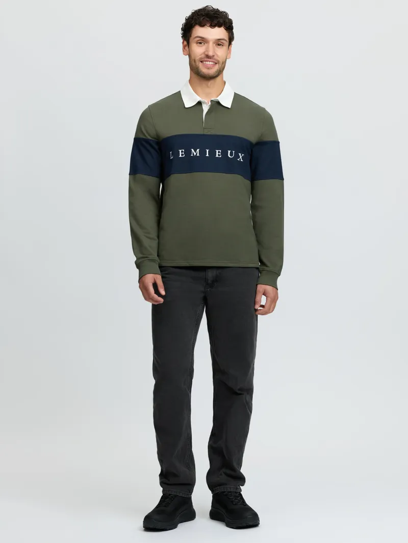 LeMieux Rugby Shirt Mens in Olive-2