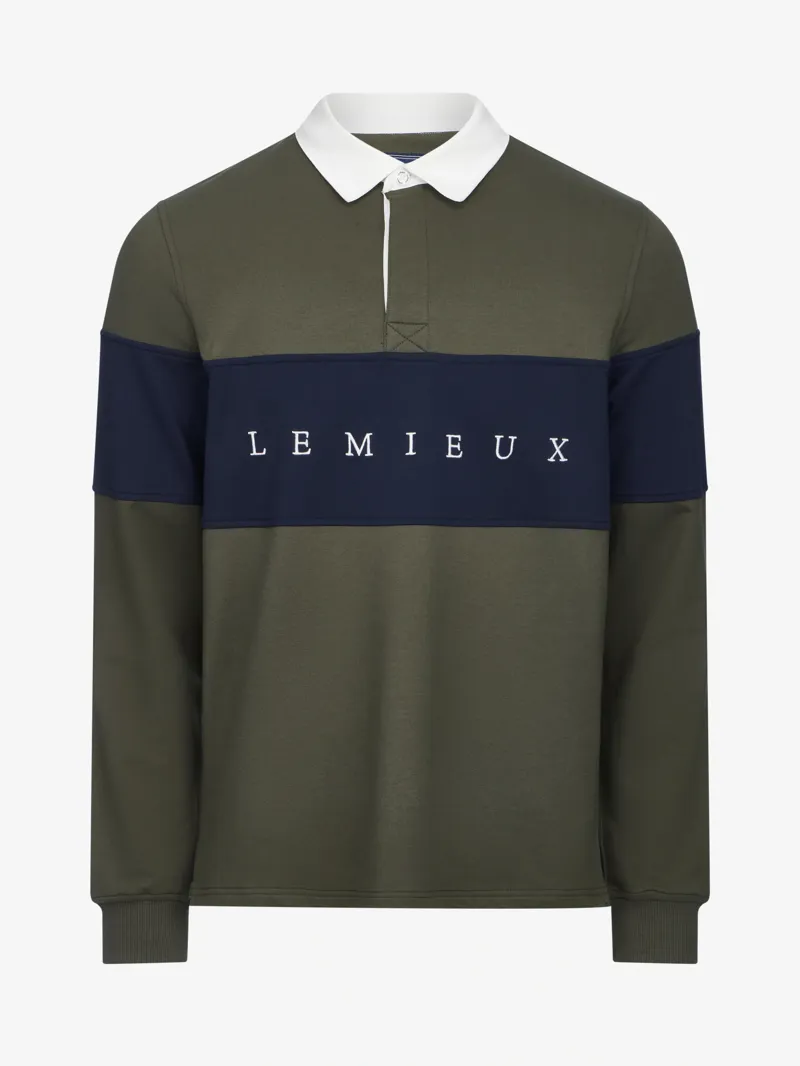LeMieux Rugby Shirt Mens in Olive-3