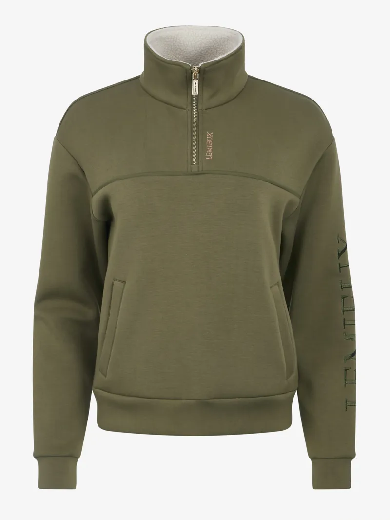 LeMieux Scarlet Quarter Zip Sweat Ladies in Willow Green-4