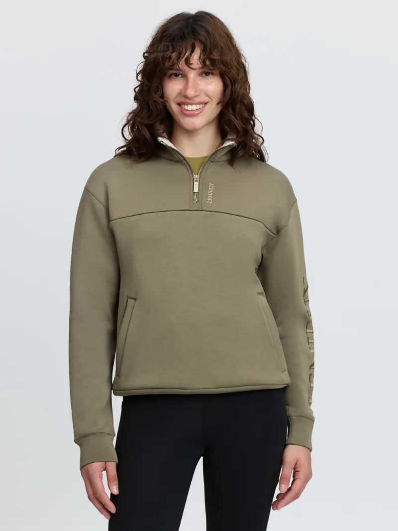 LeMieux Scarlet Quarter Zip Sweat Ladies in Willow Green