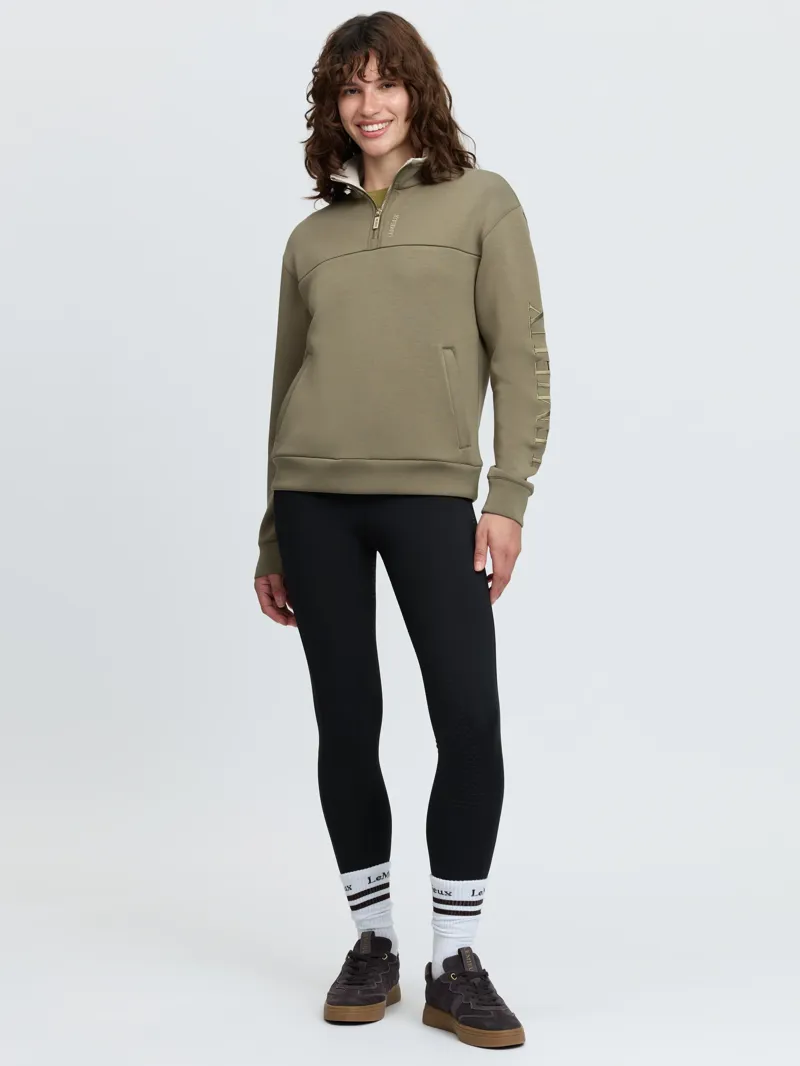 LeMieux Scarlet Quarter Zip Sweat Ladies in Willow Green-2