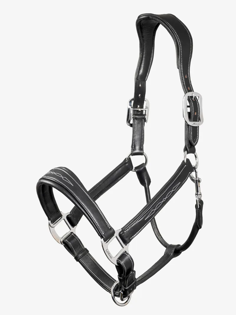 LeMieux Stitched Leather Headcollar in Black