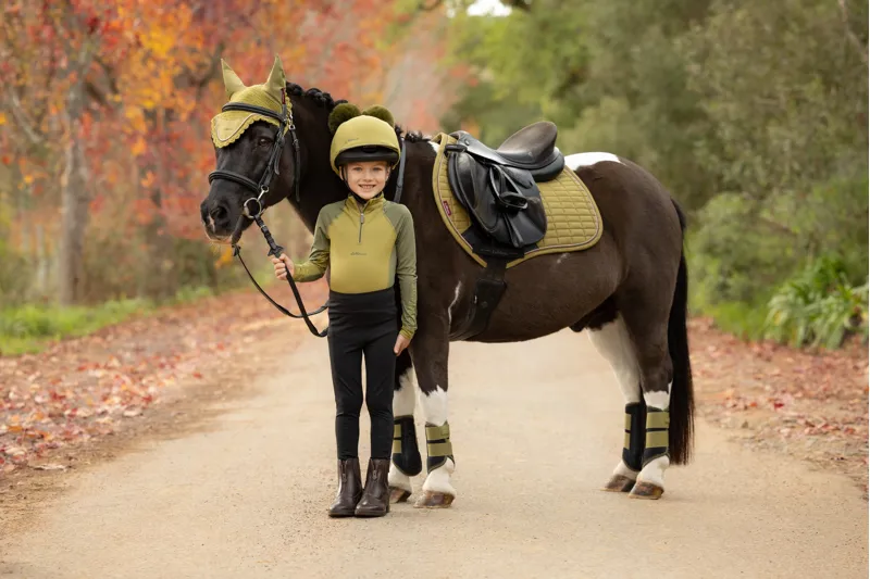 LeMieux Suede Close Contact Saddle Pad in Gooseberry-4