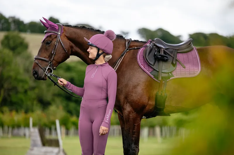 LeMieux Suede Close Contact Square in Mallow-1