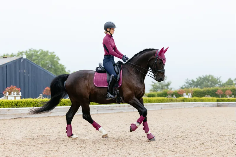 LeMieux Suede Dressage Saddle Pad in Blackberry-2