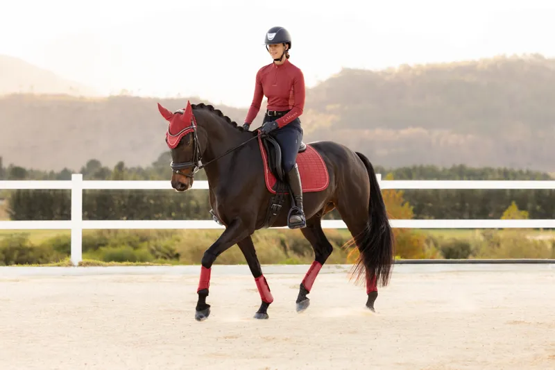 LeMieux Suede Dressage Saddle Pad in Russet-2