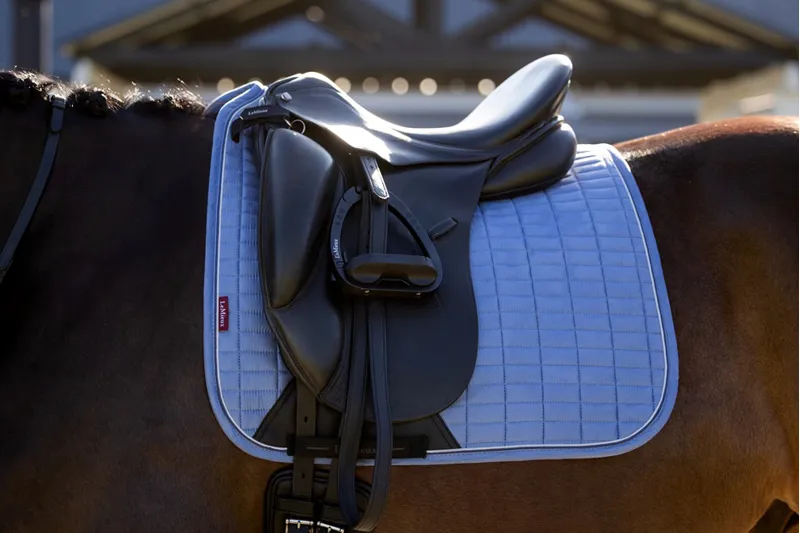 LeMieux Suede Dressage Square in Powder Blue-1