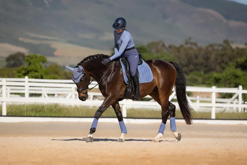 LeMieux Suede Dressage Square in Powder Blue-2