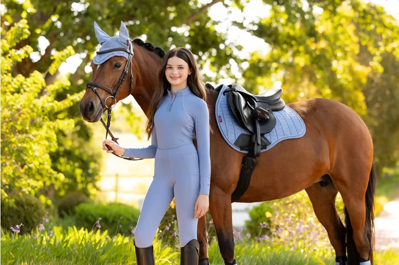 LeMieux Suede GP Square in Powder Blue-3