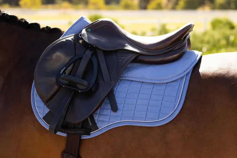 LeMieux Suede Half Pad in Powder Blue-1