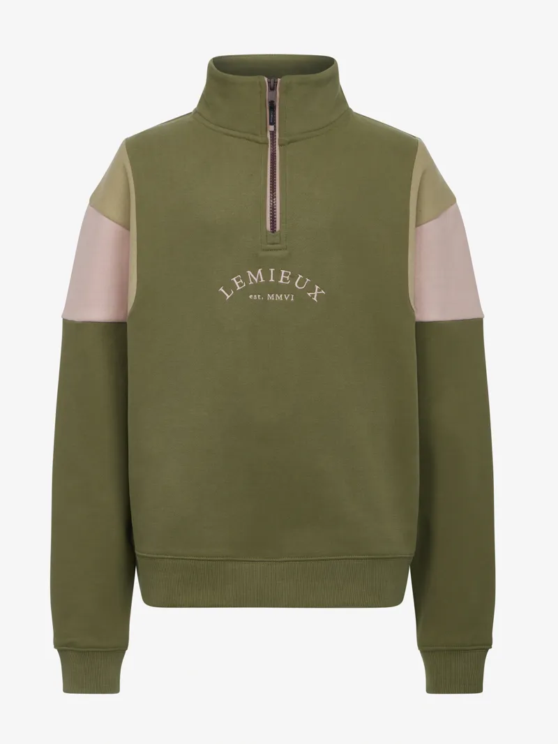 LeMieux Viola Quarter Zip Young Rider in Willow Green-6