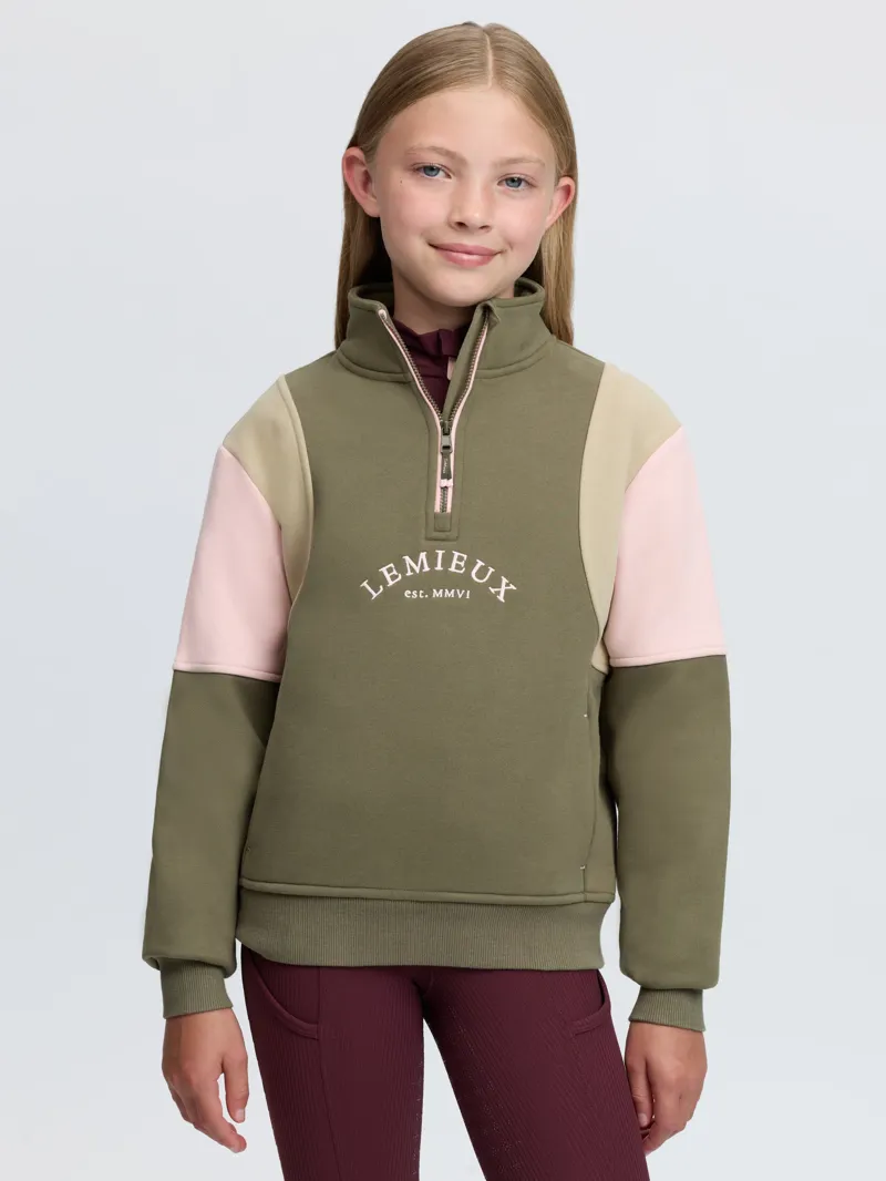 LeMieux Viola Quarter Zip Young Rider in Willow Green