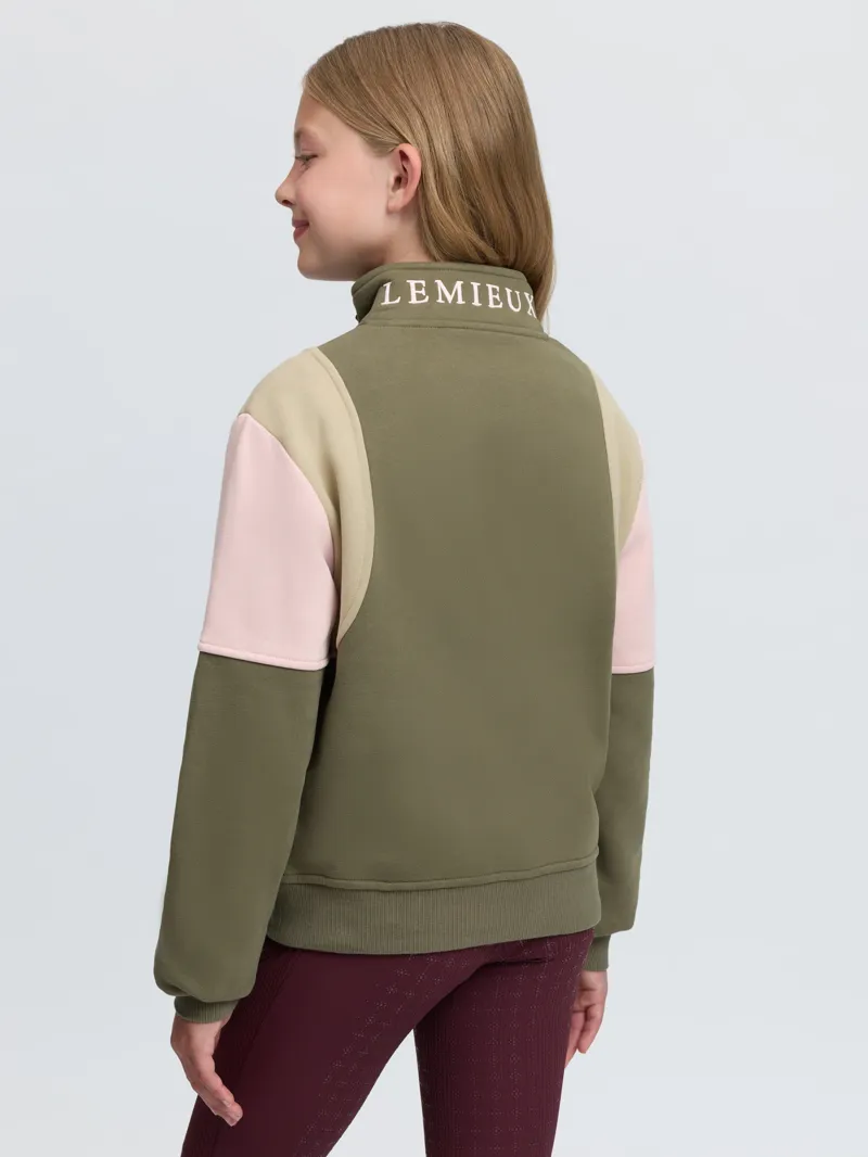 LeMieux Viola Quarter Zip Young Rider in Willow Green-2
