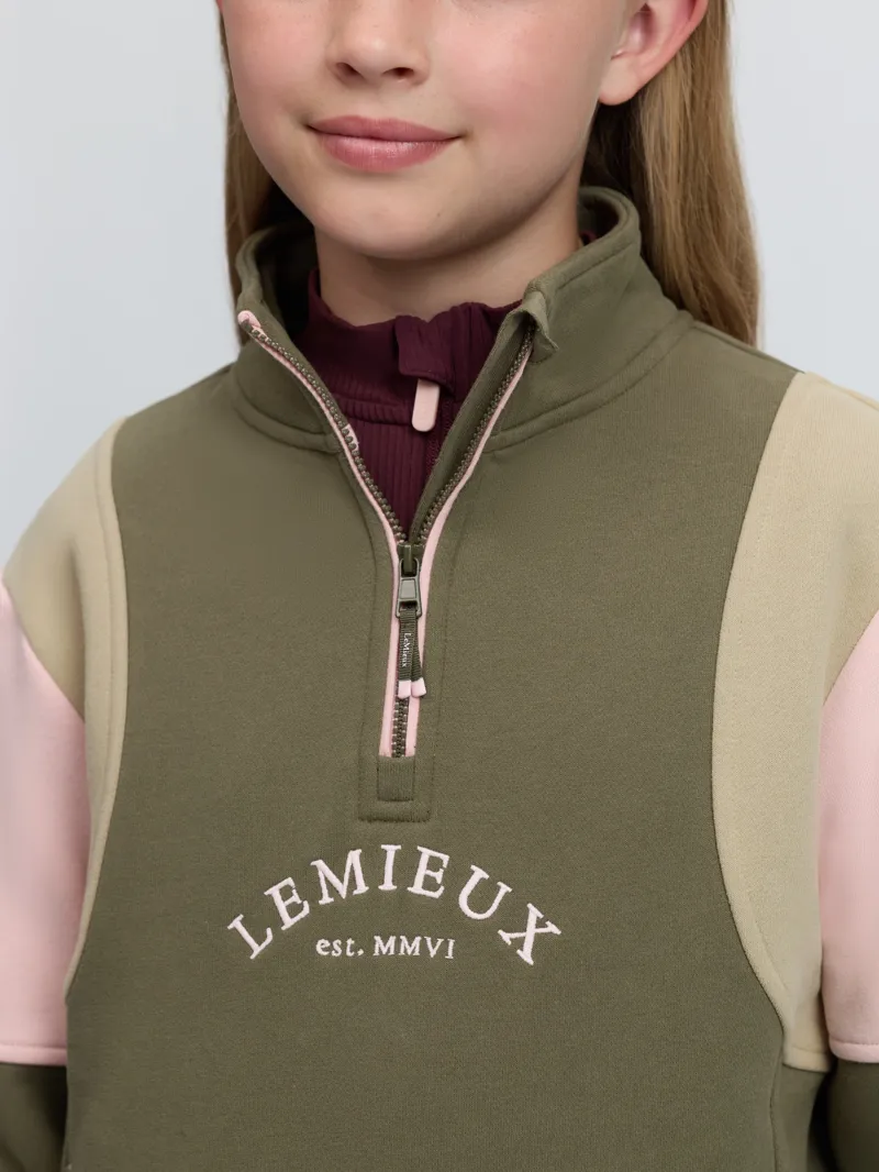 LeMieux Viola Quarter Zip Young Rider in Willow Green-5