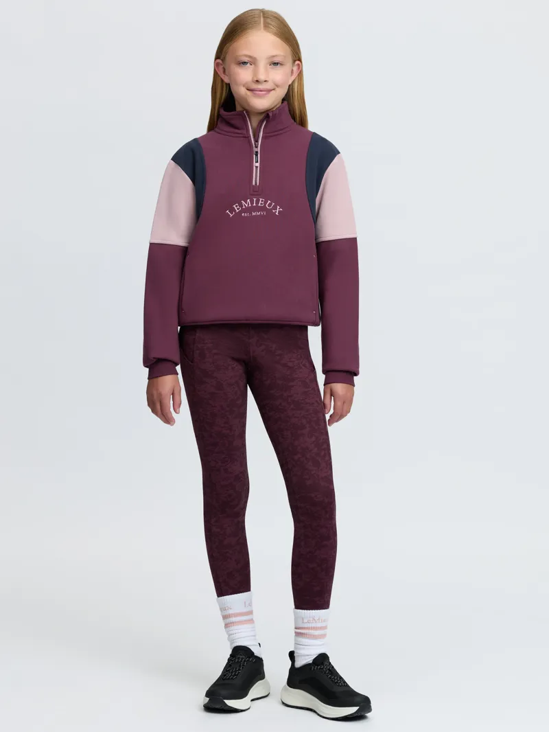 LeMieux Viola Quarter Zip Young Rider in Bramble-4