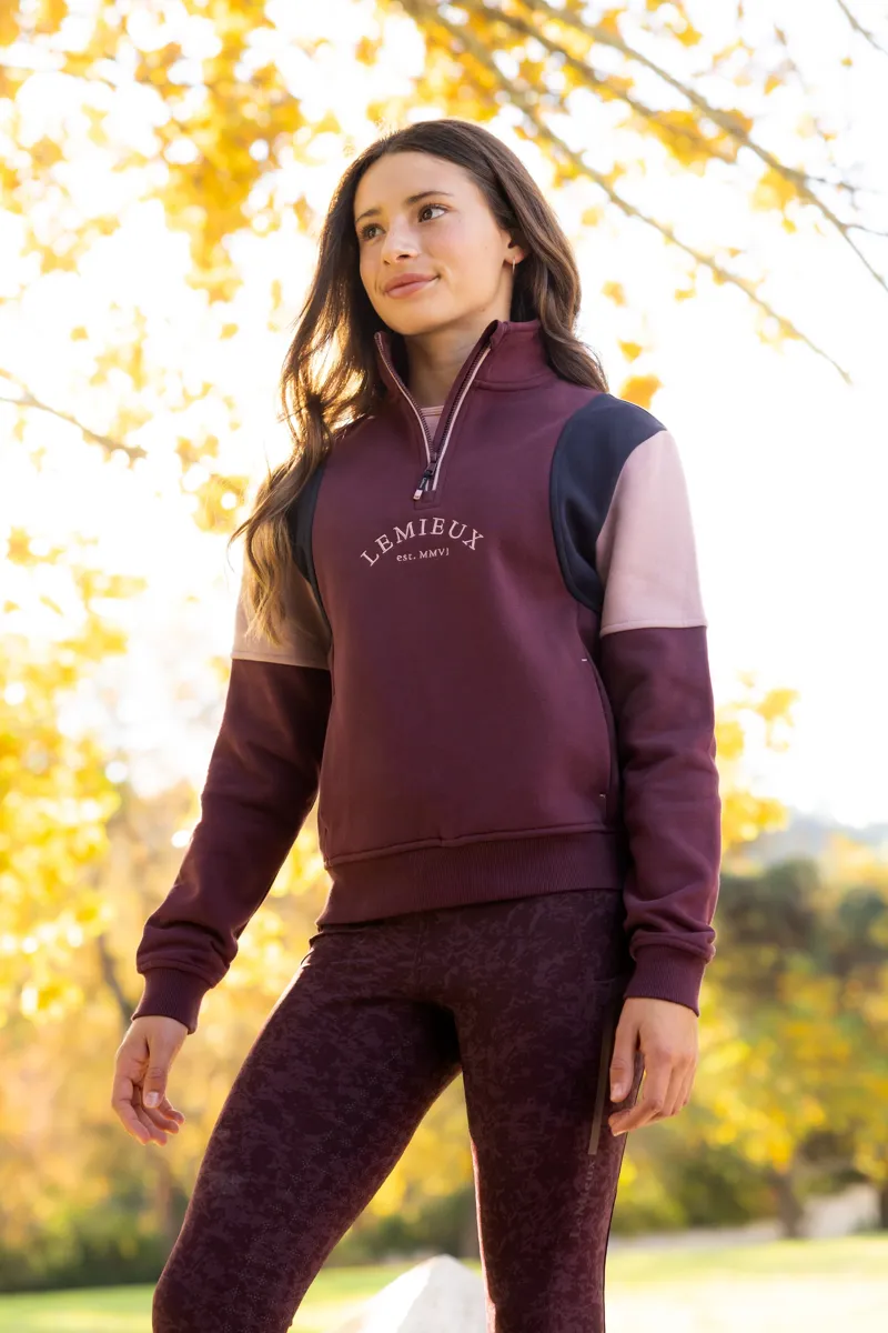 LeMieux Viola Quarter Zip Young Rider in Bramble-6