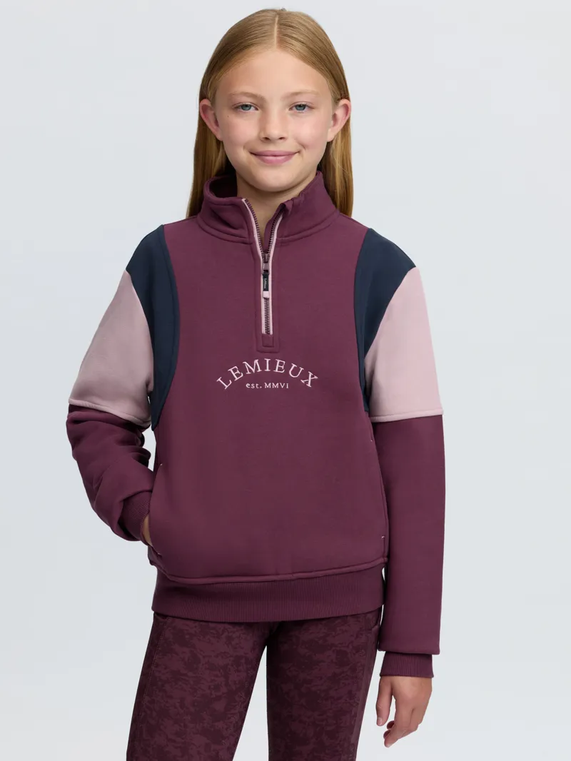 LeMieux Viola Quarter Zip Young Rider in Bramble