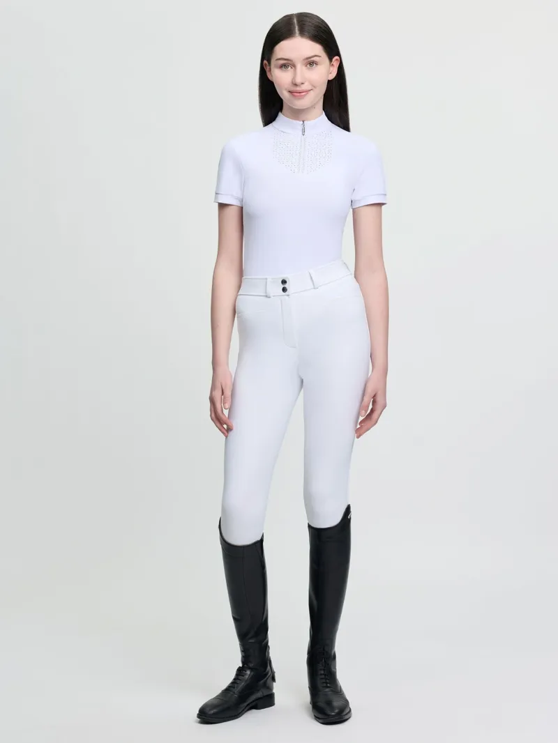 LeMieux Young Rider Brilliance Livvy Short Sleeve Shirt in White-5