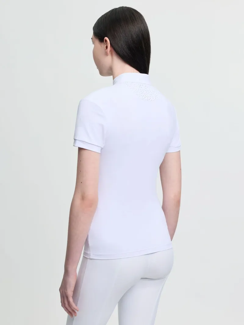 LeMieux Young Rider Brilliance Livvy Short Sleeve Shirt in White-1